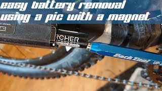 Archer D1X Trail easy battery removal using magnet