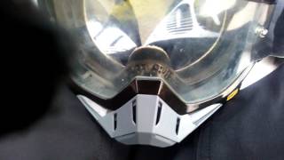 Why I don't wear tear offs. Xc helmet + 100%...