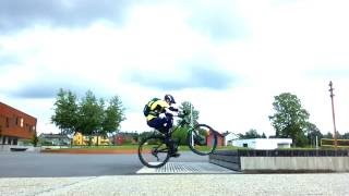 practising street/urban mountain biking  - on...