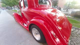 ASCA Meet: Red 1934 Ford Coupe hotrod...