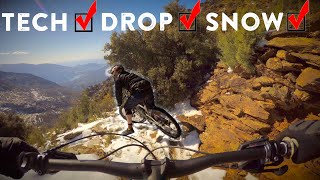 Taking On A Techy Enduro Trail In The Snow!