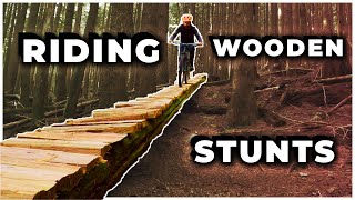 MOUNTAIN BIKING ON WOODEN STUNTS - Mandatory...