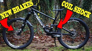 Coil Shock, Huge Brakes, and Grippy Tires