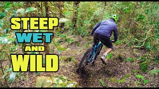 Riding Wet Roots & Steep MOUNTAIN BIKE...