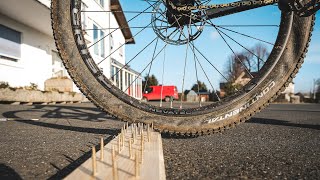 Flat Tire Long Jump Challenge - MTB NAGELBRETT...