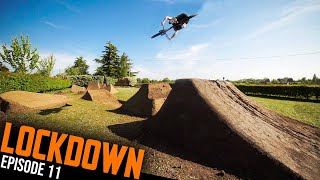 RIDING THE HUGE NEW BACKYARD DIRT JUMP!!...