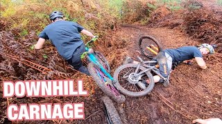 MTB PILE-UP RIDING A BRAND NEW DOWNHILL TRAIL!!