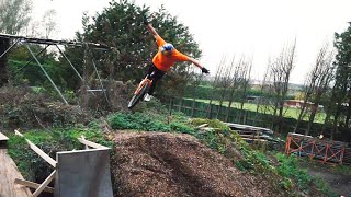 NEW MTB TRICKS RIDING MY SLOPESTYLE COMPOUND!!