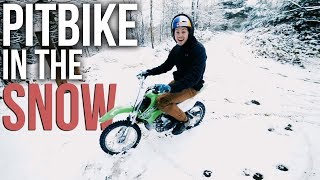 RIDING MY NEW PIT BIKE IN THE SNOW