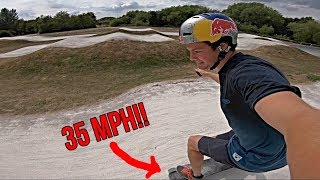 ELECTRIC SKATEBOARD VS BMX TRACK!!?