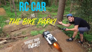 RC CAR VS THE BIKE PARK!!