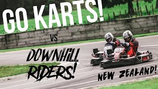 RACING GO KARTS AGAINST DOWNHILL RIDERS!