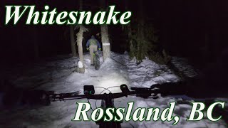 Night Fat Bike on Whitesnake - Rossland, BC