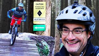 Riding His First Ever Black MTB Trail