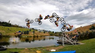 DOUBLE FLIPPING INTO THE POND!! - HUGE MTB...