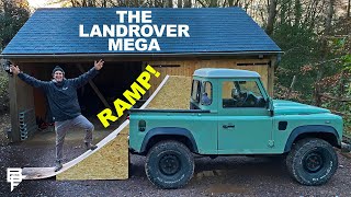 BUILDING A PORTABLE MEGA RAMP ON MY DEFENDER!!