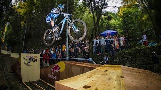 Downhill MTB Racing at a Japanese Shrine - Red...