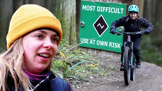She Rode Her First Black MTB Trail On An E-Bike