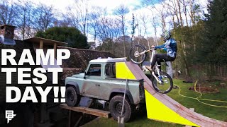 I BUILT A RAMP AND TRIED JUMPING MY HOUSE!!