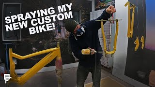 SPRAYING MY NEW CUSTOM FRAME AT FAT CREATIONS!!