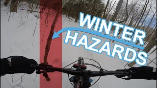 Oops Hit a Tree! - Winter Mountain Biking...