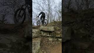 MTB Up and Down a Technical Hiking Trail! #shorts
