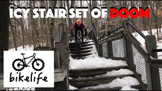 Fat Bike Icy Stair Set of Death - Back Country...