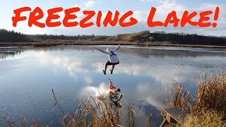 FREEZING LAKE BIKE JUMP!!!!!!