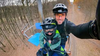Chasing 5 year old on Early Rider Hellion 20'