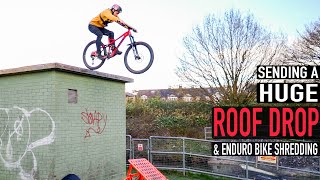 SENDING A HUGE ROOF DROP ON MY ENDURO BIKE!!