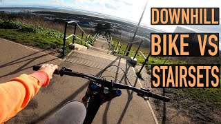 SO MANY STAIR SETS// RIDING THE DOWNHILL RIG!