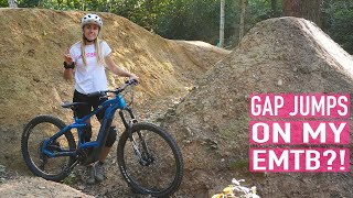 RIDING GAP JUMPS AND FULL SPEED TRAILS ON MY EMTB!