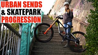 HUGE STAIR SETS ON THE DOWNHILL BIKE AND...