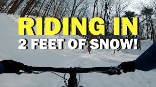 Mountain Biking In 2 Feet Of Snow!!
