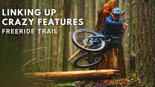Riding my new Freeride bike down a crazy trail...
