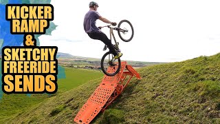 RIDING THE MTB KICKER RAMP AND SKETCHY...