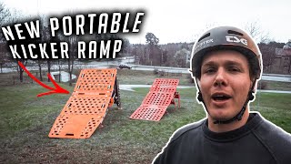 TESTING MY NEW PORTABLE MTB KICKER RAMP + BIKE...
