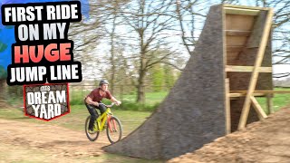 THE FIRST RIDE ON MY HUGE DIRT JUMP LINE WAS...