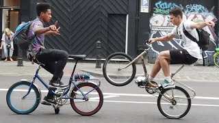 Riding Fixed Gear Folding Bikes In London!!