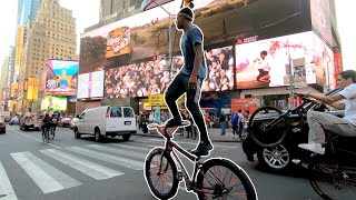 BIKE SURFING THROUGH TIMES SQUARE!!