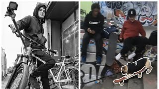 SKATEBOARDING DOG AND RUSH HOUR WHEELIES!!