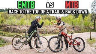 ENUDRO BIKE VS EMTB// RACING TO THE TOP OF A...