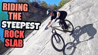 RIDING MTB DOWN THE STEEPEST ROCK SLAB AND...
