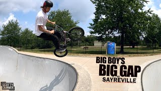 Big Boy Goes For Big Gap At The Skatepark!