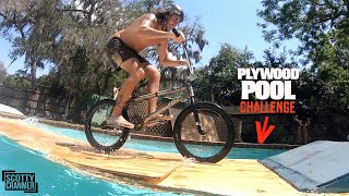 Riding On Floating Plywood In Big Boy's Pool!