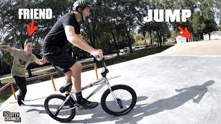 Pushed Off A Jump By A Friend!