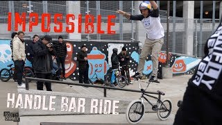 Impossible Handlebar Ride At Skatepark!