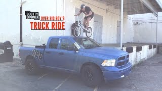 HE RODE HIS BIKE OVER BIG BOY'S TRUCK!
