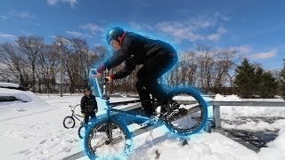 RIDING A SKATEPARK IN THE SNOW!