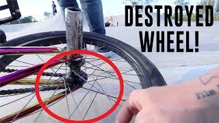 BACKFLIP GONE WRONG DESTROYED HIS WHEEL!